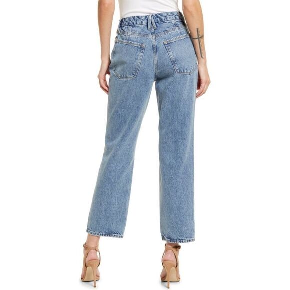 Good American 6, 10, 14, 18 Good 90s Duster High Rise Straight Leg Jeans Blue950 - Picture 3 of 16